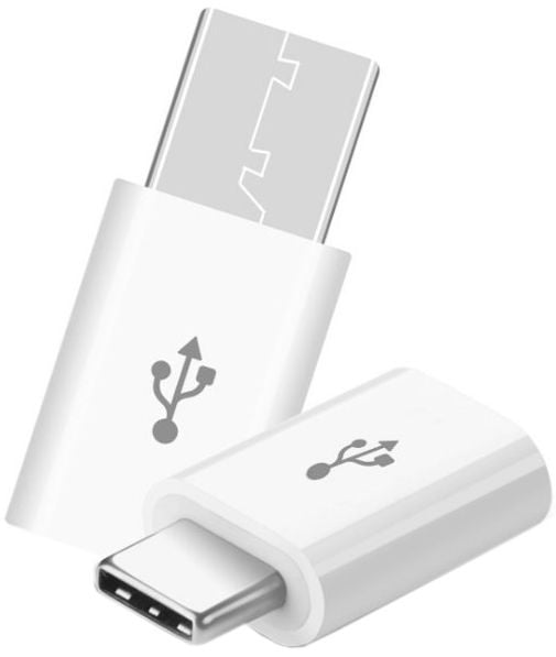 Adapter Mocco Micro USB < Type-C, valge